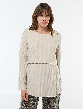 Camiseta de lactancia de canalé