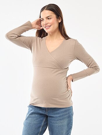 Camiseta de lactancia de canalé