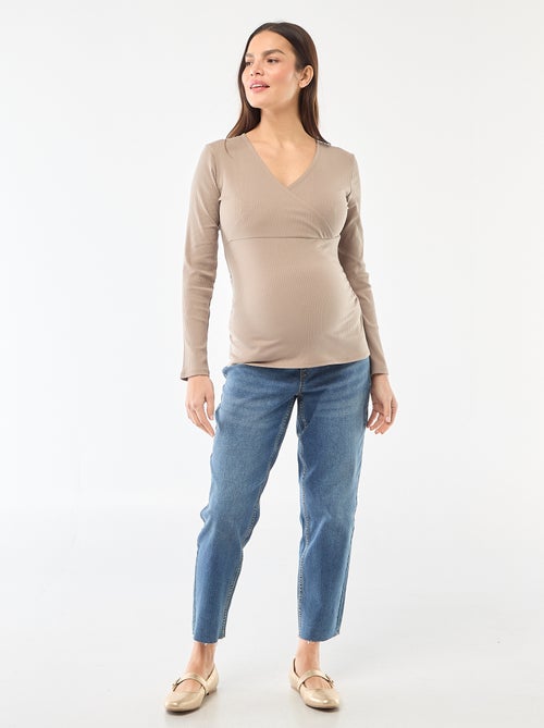 Camiseta de lactancia de canalé - Kiabi