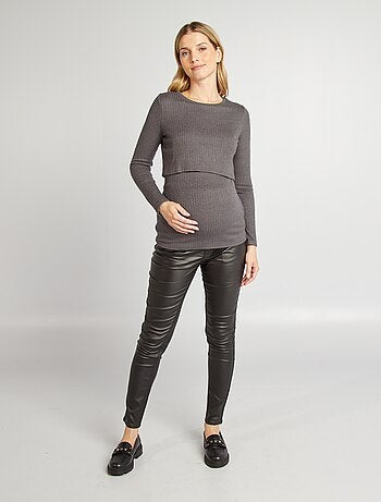 Camiseta de lactancia de canalé