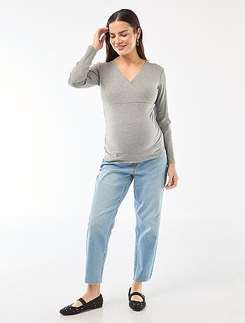 Camiseta de lactancia de canalé