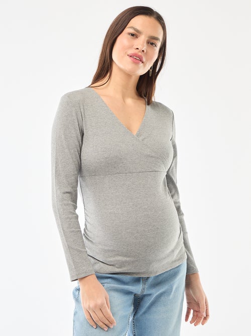 Camiseta de lactancia de canalé - Kiabi