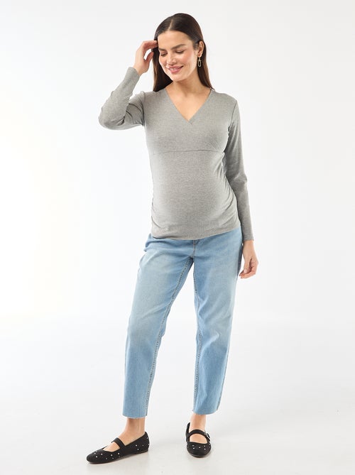 Camiseta de lactancia de canalé - Kiabi