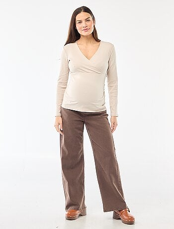 Camiseta de lactancia de canalé