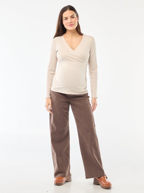 Camiseta de lactancia de canalé - Kiabi