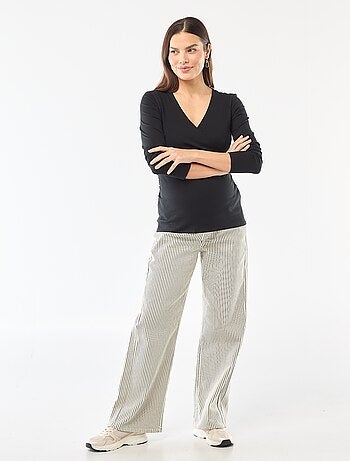 Camiseta de lactancia de canalé