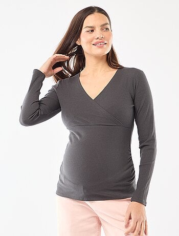 Camiseta de lactancia de canalé