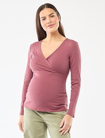 Camiseta de lactancia de canalé