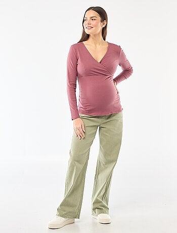 Camiseta de lactancia de canalé