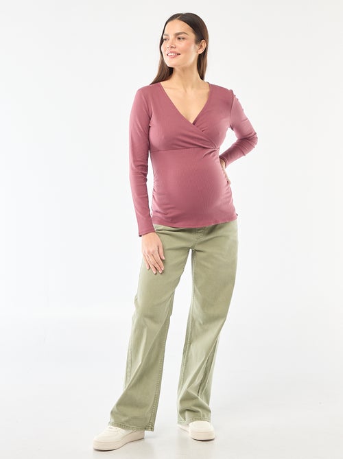 Camiseta de lactancia de canalé - Kiabi