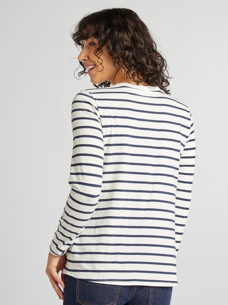 Camiseta de lactancia de manga larga AZUL - Kiabi