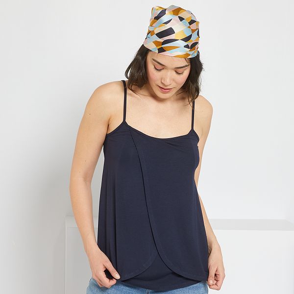 Camiseta de lactancia de tirantes Premamá - azul - Kiabi - 9,00€