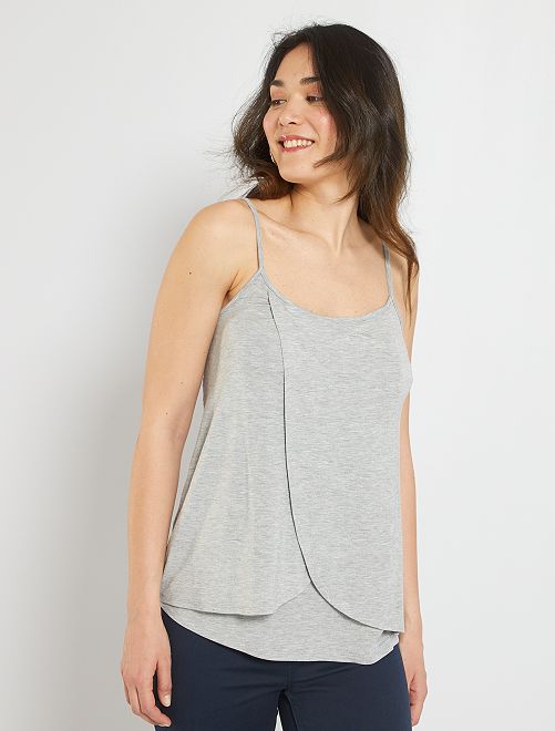 Camiseta de lactancia de tirantes - GRIS - Kiabi - 9.00€