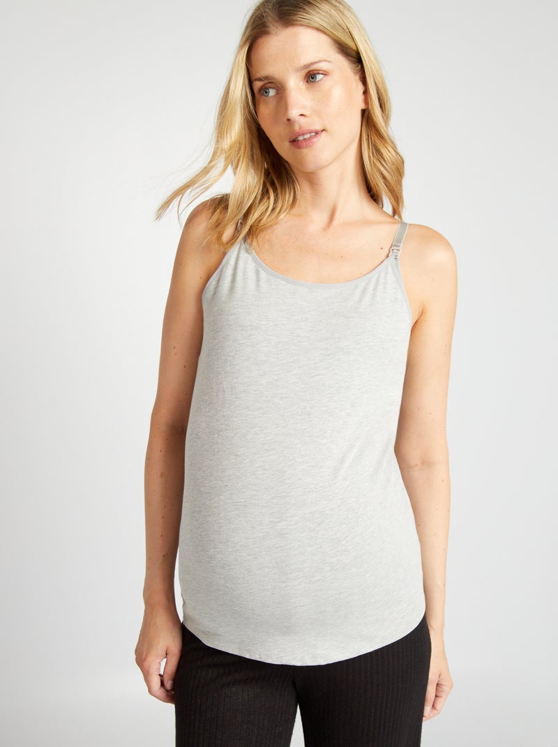 Camiseta de lactancia de tirantes GRIS - Kiabi