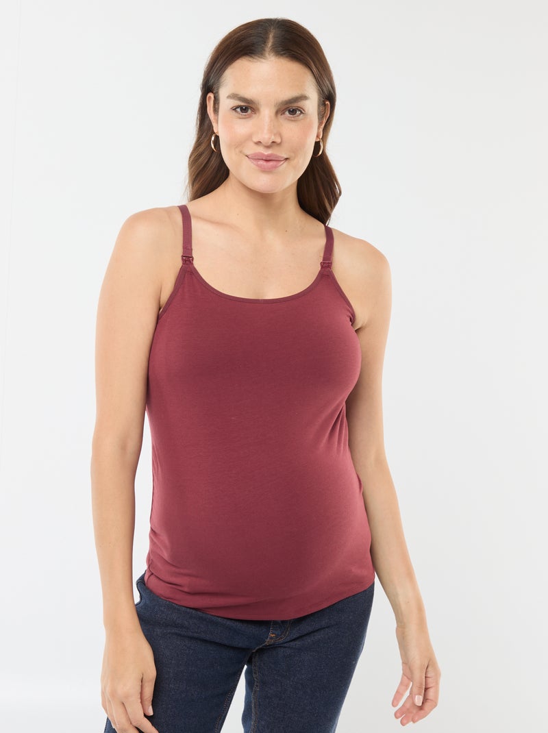 Camiseta de lactancia de tirantes Rojo - Kiabi