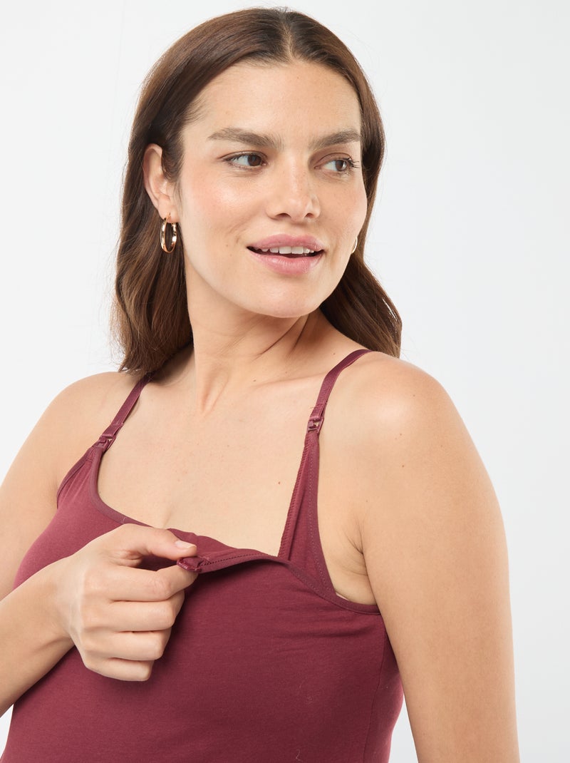 Camiseta de lactancia de tirantes Rojo - Kiabi