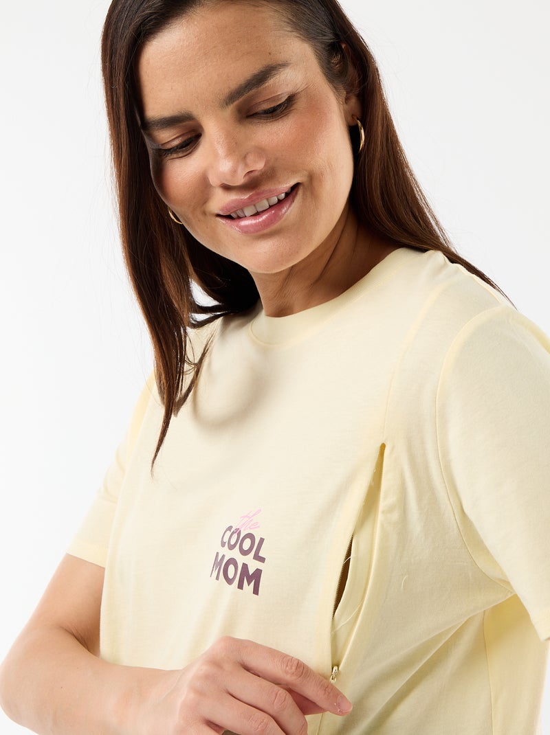Camiseta de lactancia estampada Amarillo - Kiabi