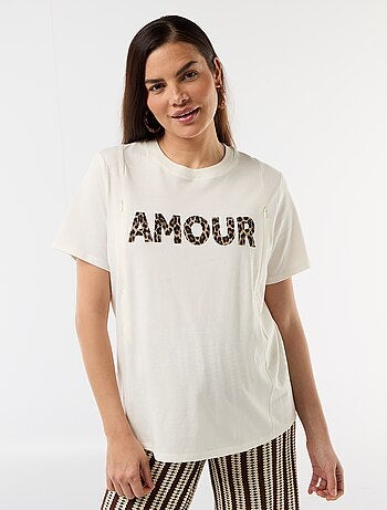 Camiseta de lactancia estampada