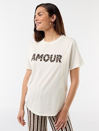 Camiseta de lactancia estampada