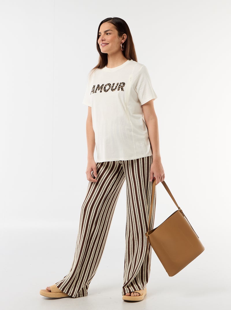Camiseta de lactancia estampada Blanco - Kiabi