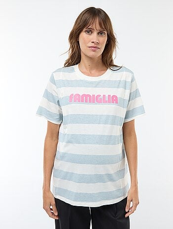 Camiseta de lactancia estampada de manga corta