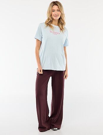 Camiseta de lactancia estampada de manga corta