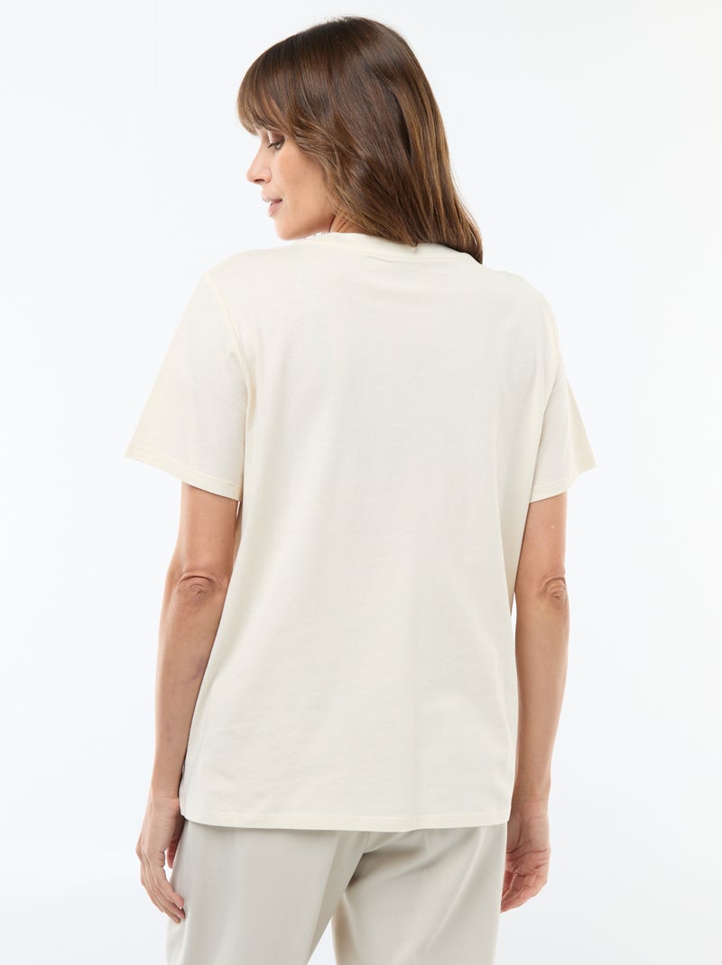 Camiseta de lactancia estampada de manga corta Blanco - Kiabi