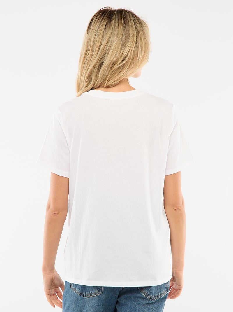Camiseta de lactancia estampada de manga corta Blanco - Kiabi