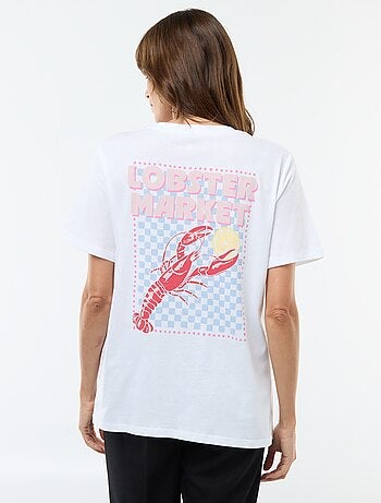 Camiseta de lactancia estampada de manga corta