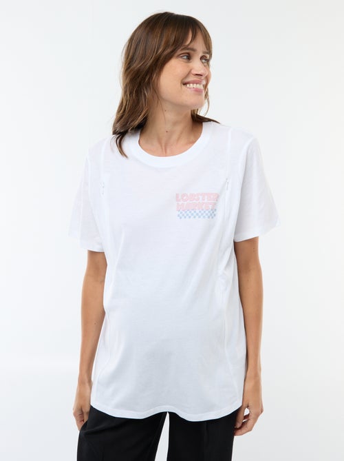 Camiseta de lactancia estampada de manga corta - Kiabi