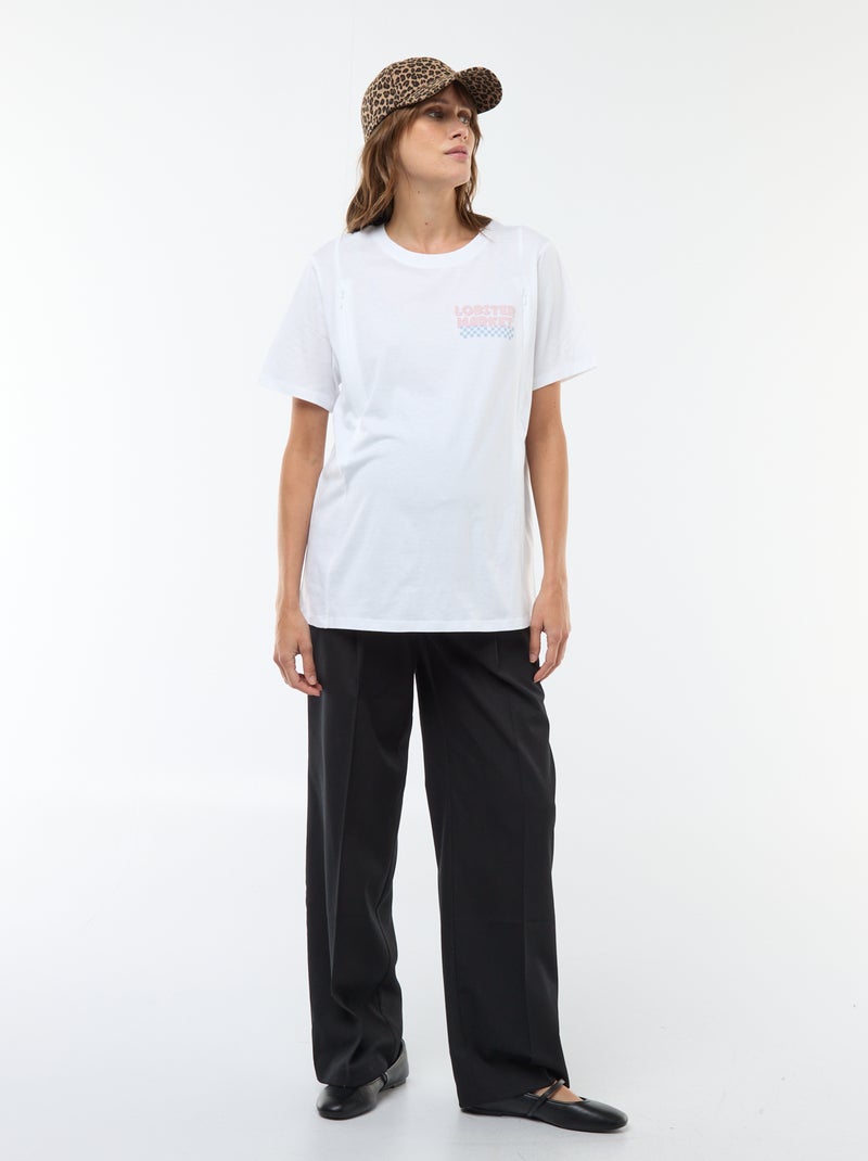 Camiseta de lactancia estampada de manga corta Blanco - Kiabi