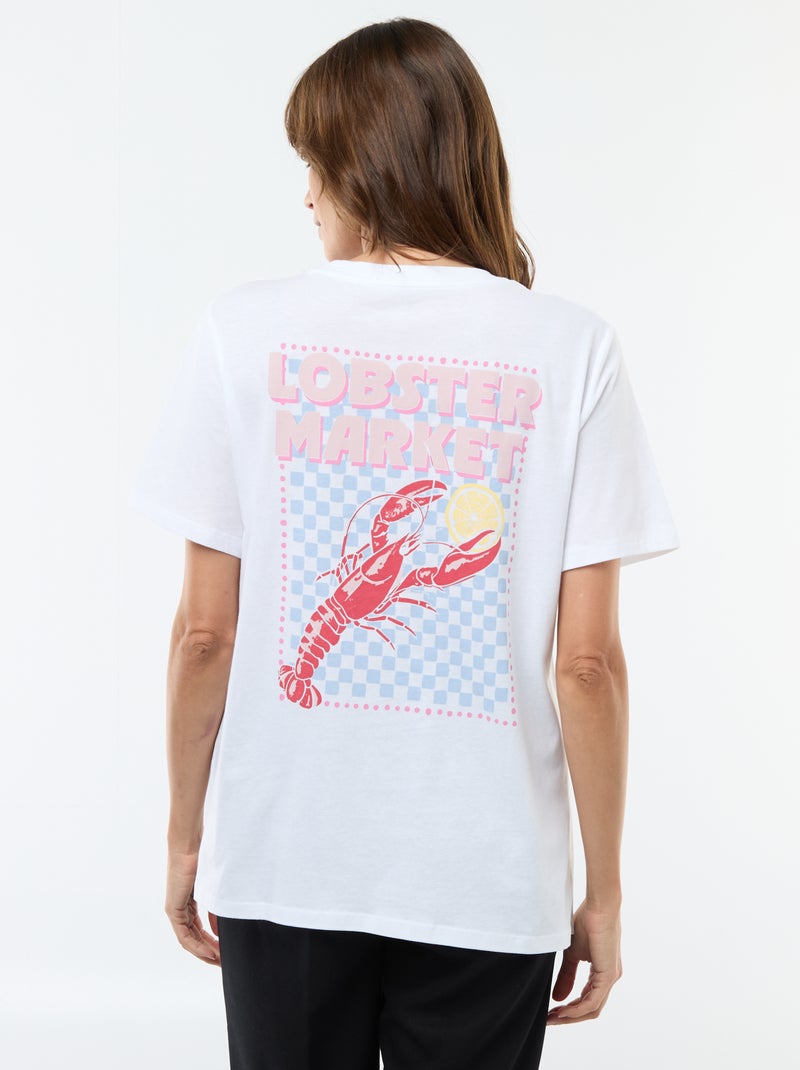 Camiseta de lactancia estampada de manga corta Blanco - Kiabi