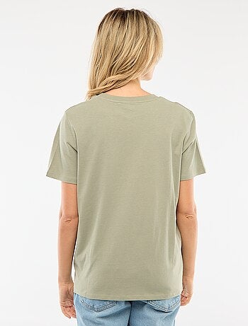 Camiseta de lactancia estampada de manga corta