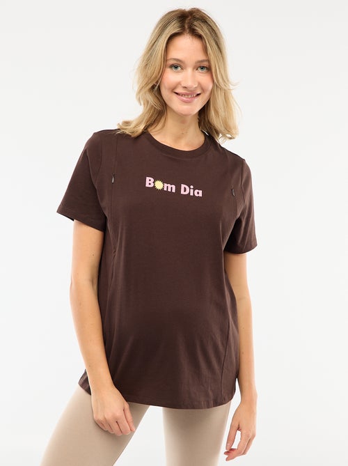 Camiseta de lactancia estampada de manga corta - Kiabi