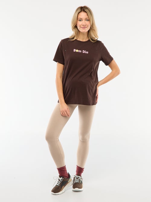 Camiseta de lactancia estampada de manga corta - Kiabi