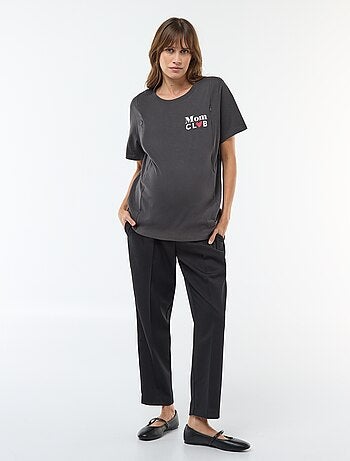 Camiseta de lactancia estampada de manga corta