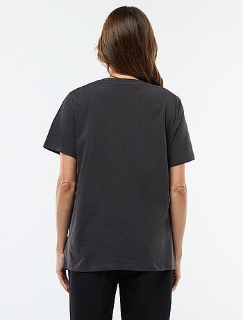 Camiseta de lactancia estampada de manga corta