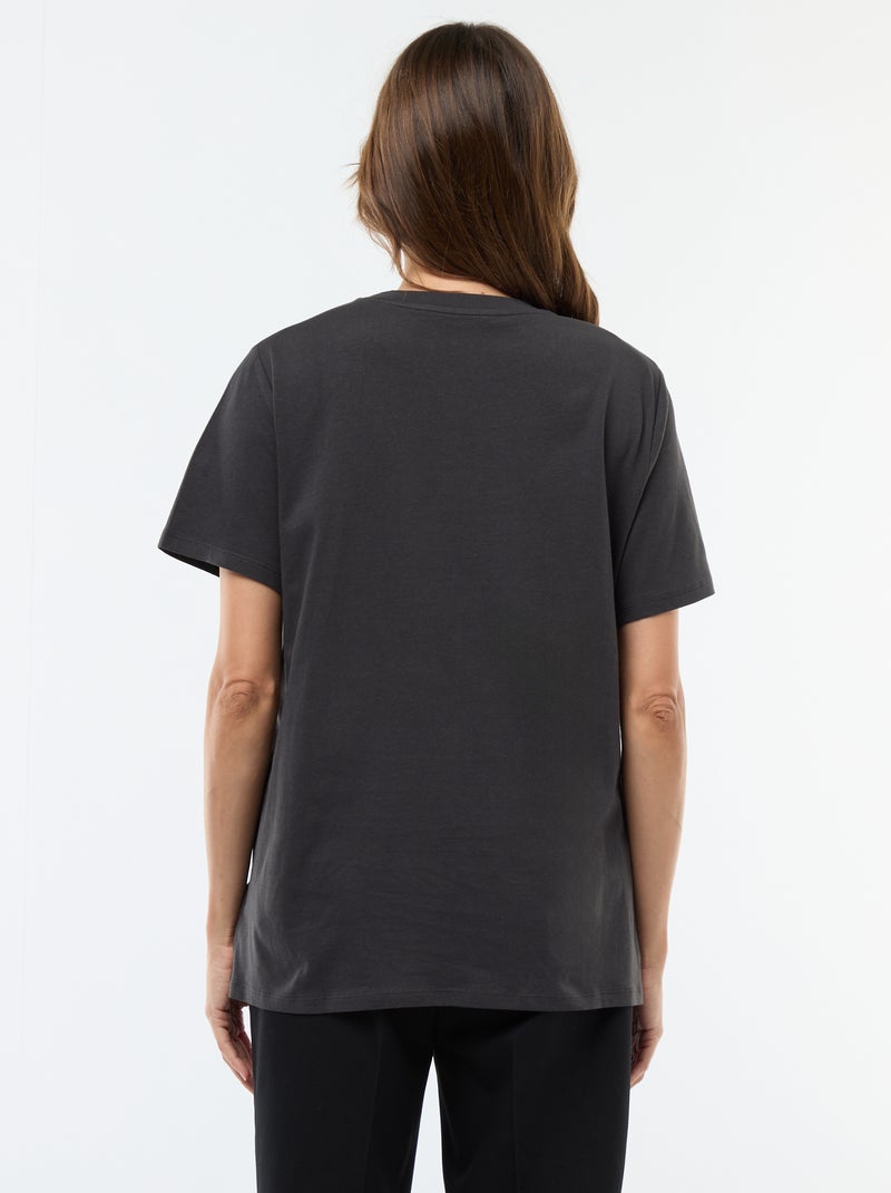 Camiseta de lactancia estampada de manga corta Negro - Kiabi