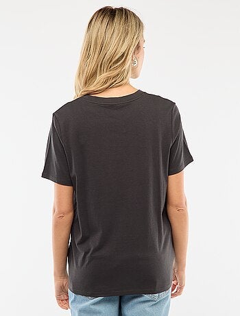 Camiseta de lactancia estampada de manga corta