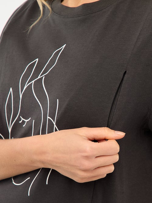 Camiseta de lactancia estampada de manga corta - Kiabi