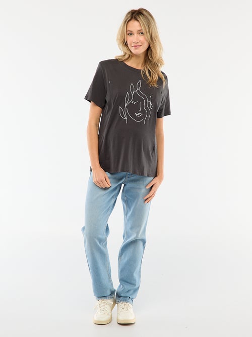 Camiseta de lactancia estampada de manga corta - Kiabi