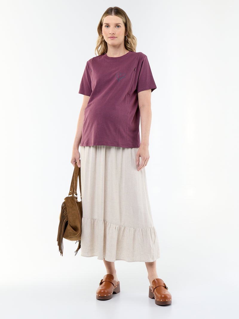 Camiseta de lactancia estampada Marron - Kiabi