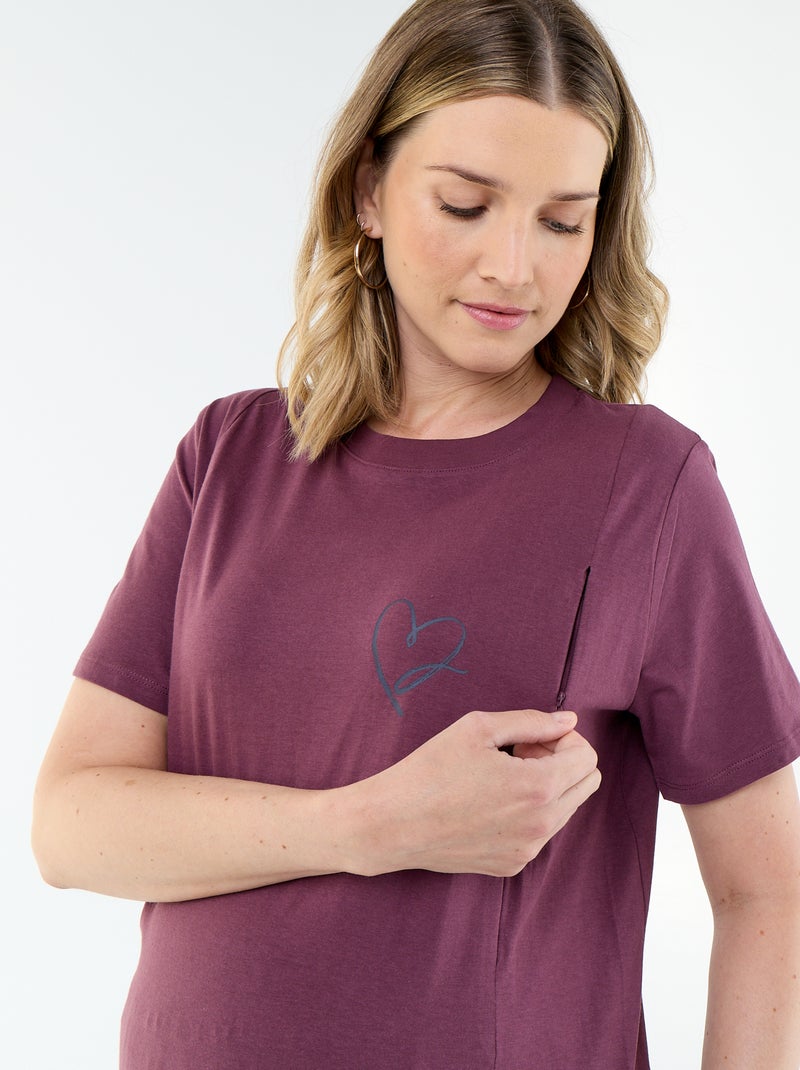 Camiseta de lactancia estampada Marron - Kiabi