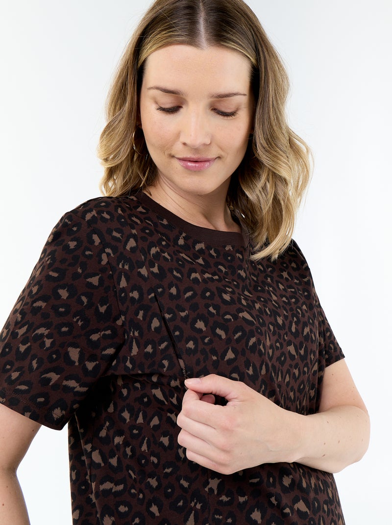 Camiseta de lactancia estampada Marron - Kiabi