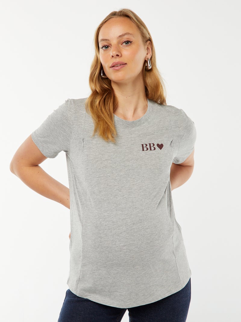 Camiseta de lactancia Gris - Kiabi