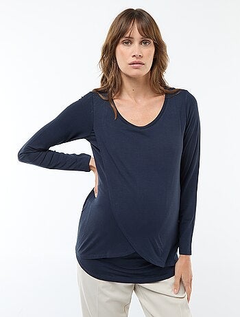 Camiseta de lactancia jaspeada