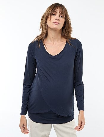 Camiseta de lactancia jaspeada