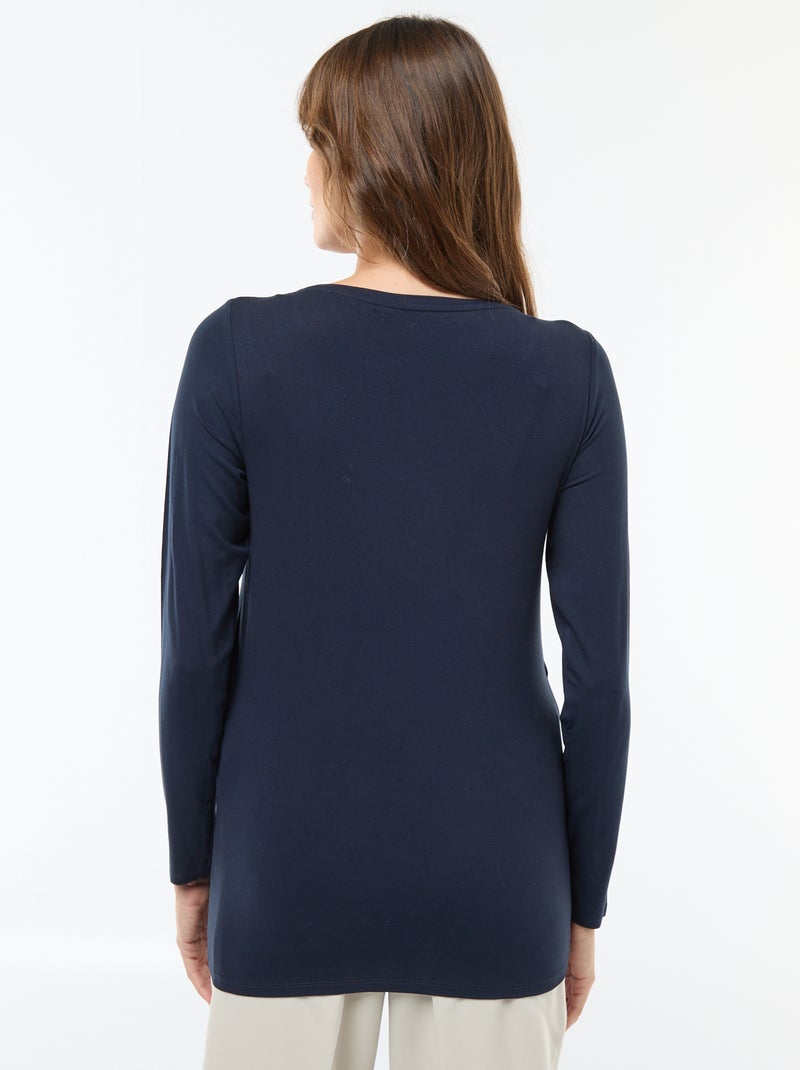 Camiseta de lactancia jaspeada Azul - Kiabi