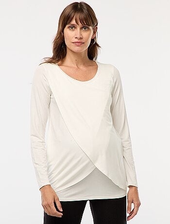 Camiseta de lactancia jaspeada
