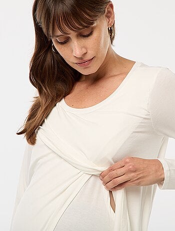 Camiseta de lactancia jaspeada